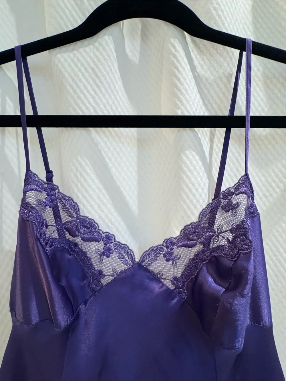 Victoria's Secret Purple Satin Lace-Trim Chemise